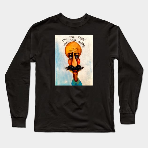 Mustache man Long Sleeve T-Shirt by The artist of light in the darkness 